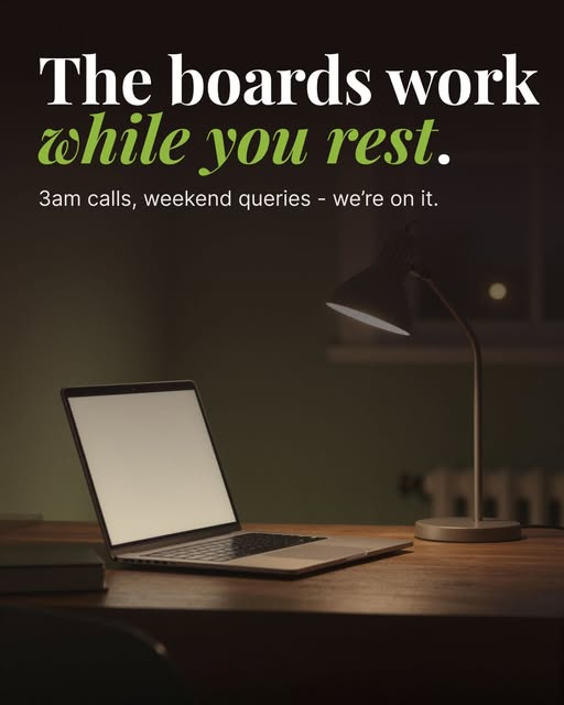 The boards work while you rest — boards.agency Instagram post